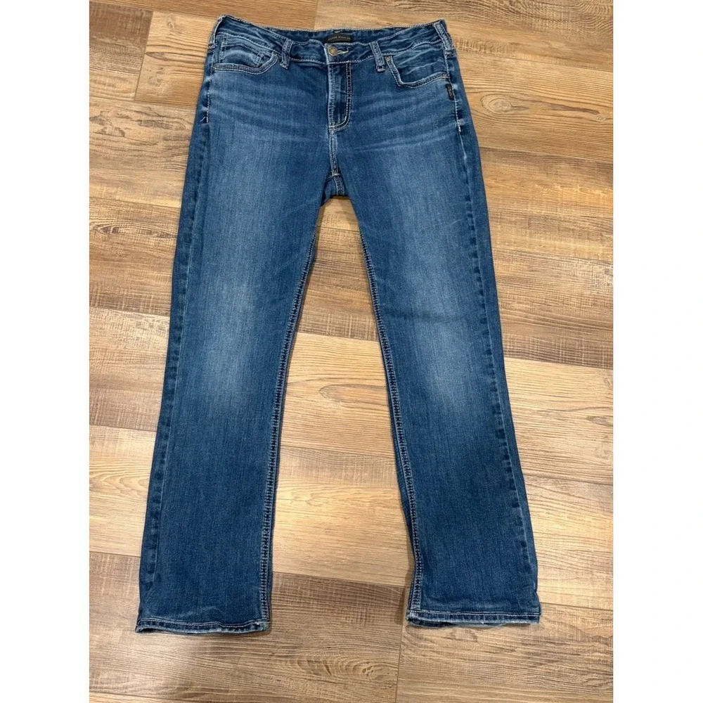 Silver Y2K Jeans Women's 33W Else Slim Bootcut Mid Rise Medium Wash Flap Pocket